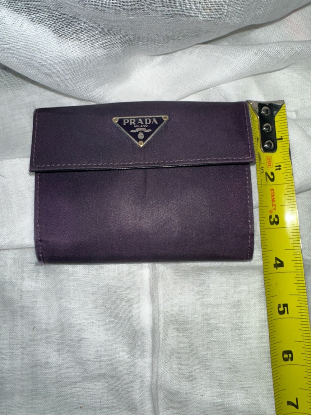 Prada Purple Nylon Triangular Logo Wallet with Silver/Gold Hardware - Picture 13 of 13